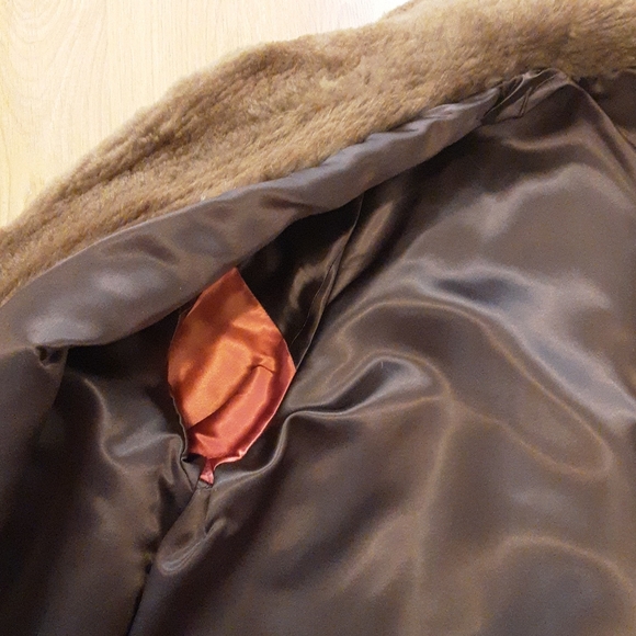 Vintage 1950s Sheared Real Fur Swing Coat - Picture 11 of 15